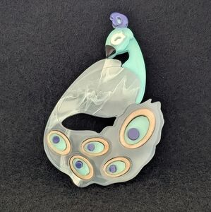 PEACOCK BROOCH.  20TH CENTURY ERA